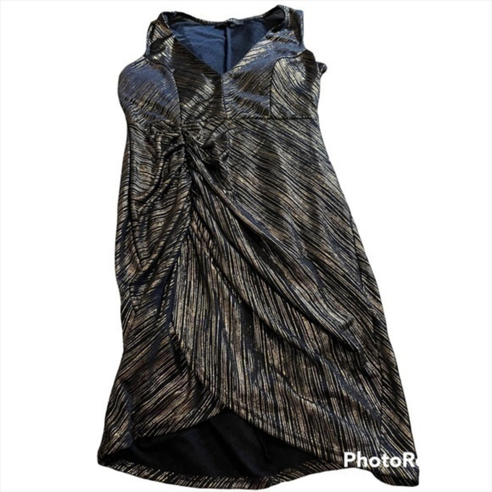 Navy blue with gold TRAC dress with built in bra
